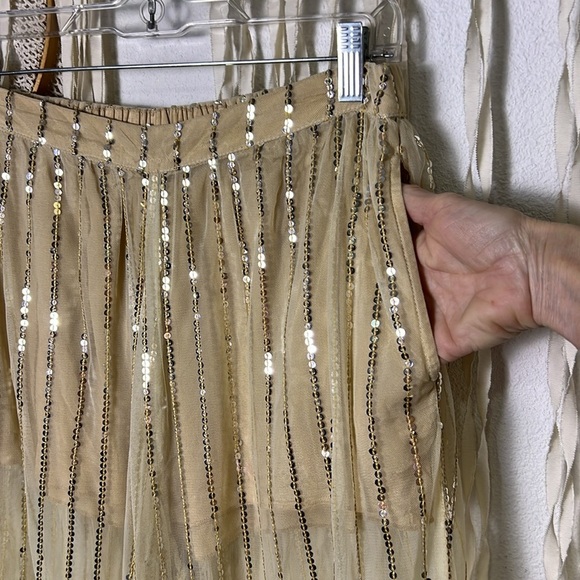 New Romantics | Free People Pull On Sequin Wide Leg Pants with Boy Shorts S - Picture 5 of 11